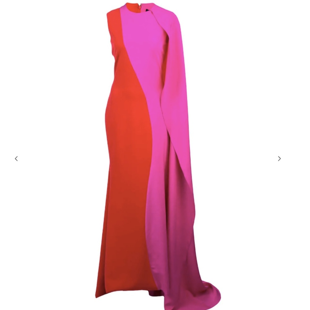 CHRISTIAN SIRIANO Fuchsia Pink Red Cascading Side - Picture 6 of 7